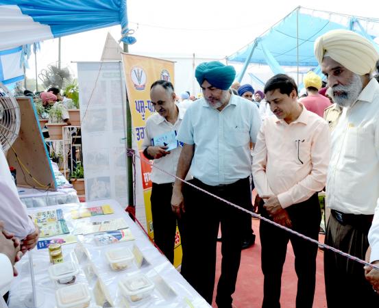 Dr. Kamal Kumar Garg visiting Mela Stalls with Dr. JPS Gill VC and Officials